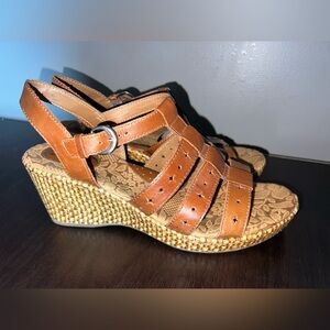 boc Brown Strappy Wedge Sandals